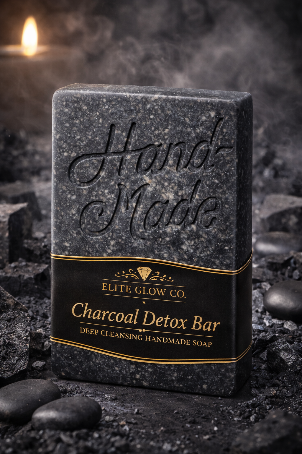 Elite Glow Charcoal Detox Bar – Deep Cleansing Handmade Soap